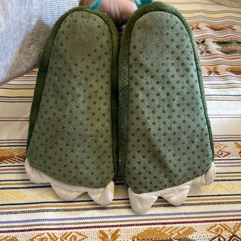 Green Dinosaur Slippers 2T-3T | Tall Ankle White Nails‎ | Play Creative Dress-up
